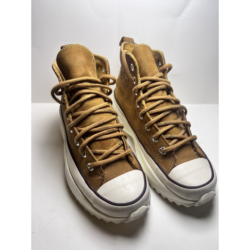Converse Run Star Hike Hi 'Wheat-Shadowberry' leather Men 7.5 / Women 9. B5